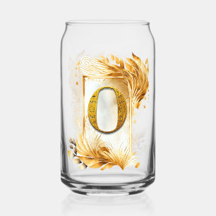 Vaso Con Forma De Lata Marco Dorado Monograma Decorativo O