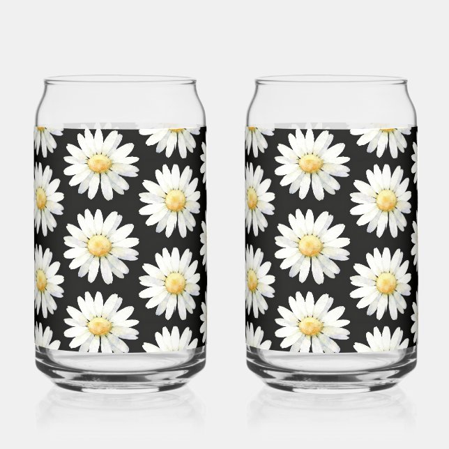 Vaso Con Forma De Lata Margaritas de puntos amarillos (Anverso)