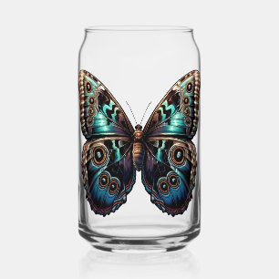 Vaso Con Forma De Lata Mariposa Azul