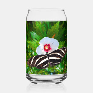 Vaso Con Forma De Lata Mariposa de cebra con camiseta roja de Hibiscus