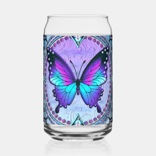 Vaso Con Forma De Lata Mariposa de sublimación con fondo