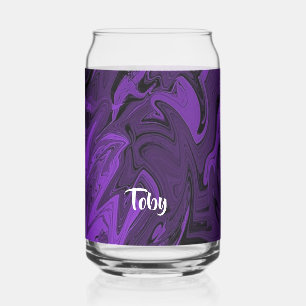 Vaso Con Forma De Lata Mármol morado y negro pulido