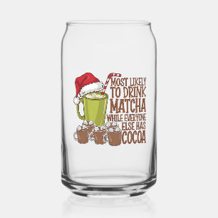 Vaso Con Forma De Lata Más Propenso a Beber Matcha y Ver Elf Xmas 
