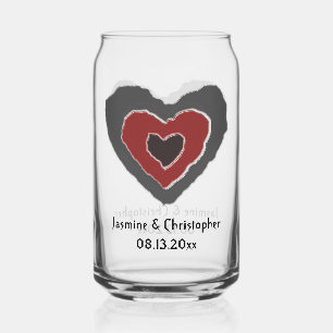 Vaso Con Forma De Lata Matanza personalizada de corazón de amor de fusión