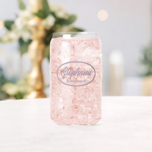 Vaso Con Forma De Lata Mauve Estilizado Nombre Boda Bridesmaid Glass