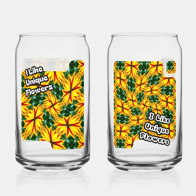 Vaso Con Forma De Lata Me Gustan Las Flores Únicas (Anverso)