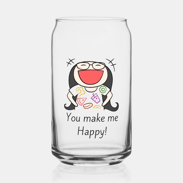 Vaso Con Forma De Lata me haces feliz (Anverso)