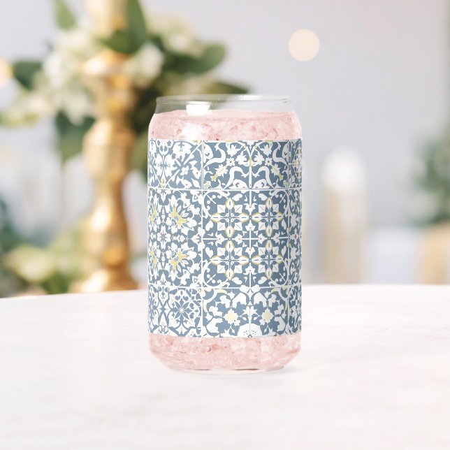 Vaso Con Forma De Lata Mediterranean Tiles, Moroccan, Majolica, Azulejo (Insitu (Boda))