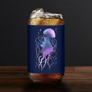 Vaso Con Forma De Lata Medusa Etérea Violeta Azul