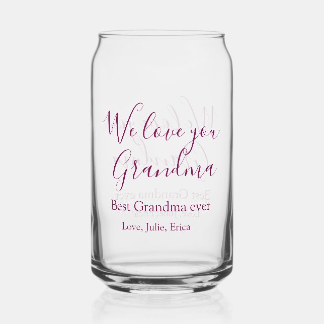 Vaso Con Forma De Lata mejor abuela jamás abuelos foto regalos clásicos (Anverso)