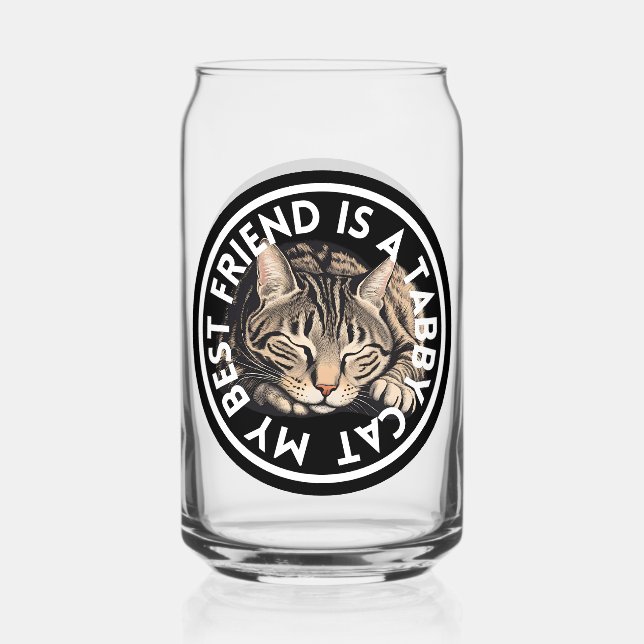 Vaso Con Forma De Lata Mejor Amigo Tabby Cat (Anverso)