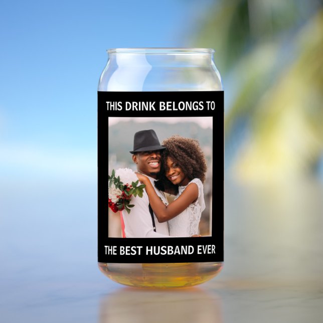 Vaso Con Forma De Lata Mejor Esposo Personalizado Foto Negra (Subido por el creador)