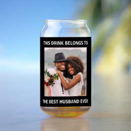 Vaso Con Forma De Lata Mejor Esposo Personalizado Foto Negra