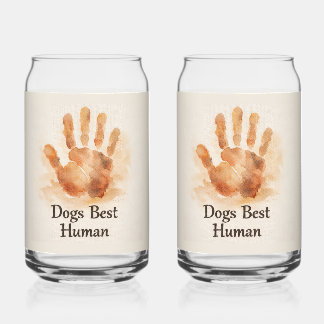 Vaso Con Forma De Lata Mejor humano perros impresión manual pictórica en