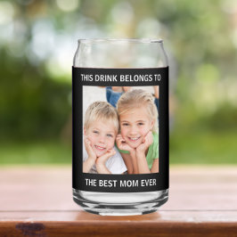 Vaso Con Forma De Lata Mejor Madre Personalizada Foto Negra
