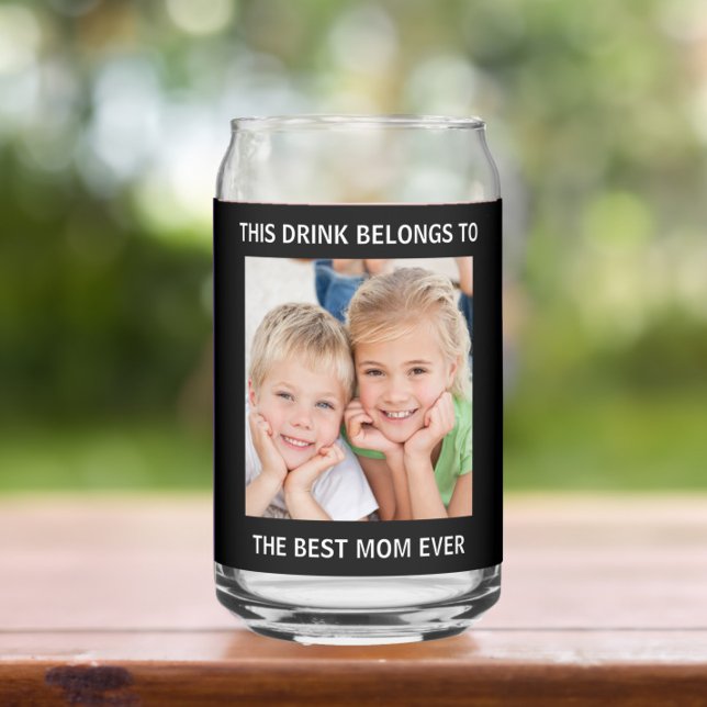 Vaso Con Forma De Lata Mejor Madre Personalizada Foto Negra (Subido por el creador)
