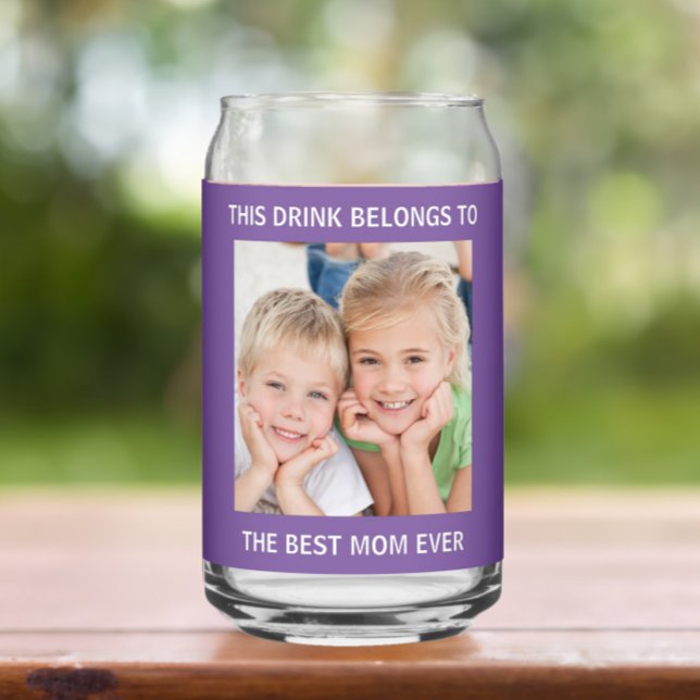 Vaso Con Forma De Lata Mejor Madre Personalizada Foto Púrpura (Subido por el creador)