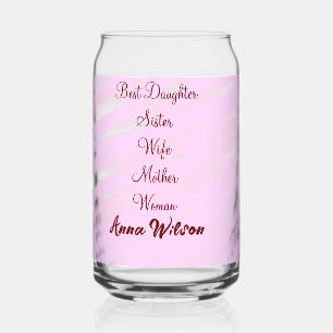 Vaso Con Forma De Lata Mejor mujer mamá esposa hija agregar nombre texto