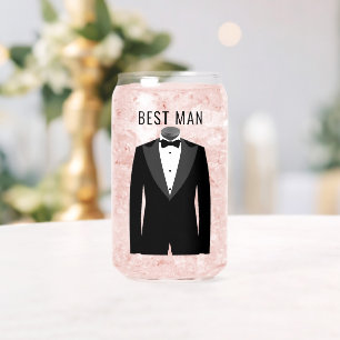 Vaso Con Forma De Lata Mejor nombre de hombre negro Boda de Tuxedo fecha