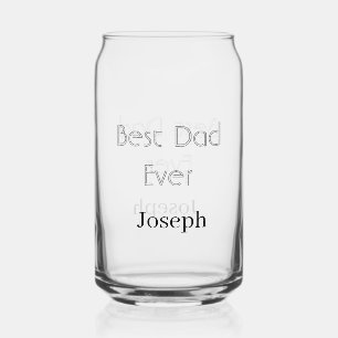 Vaso Con Forma De Lata Mejor papá del mundo nombre simple minimalista día