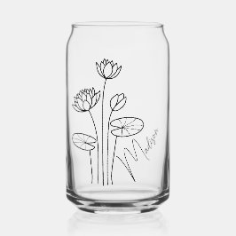 Vaso Con Forma De Lata Mes de Nacimiento Flores Julio Agua Lily Bridesmai