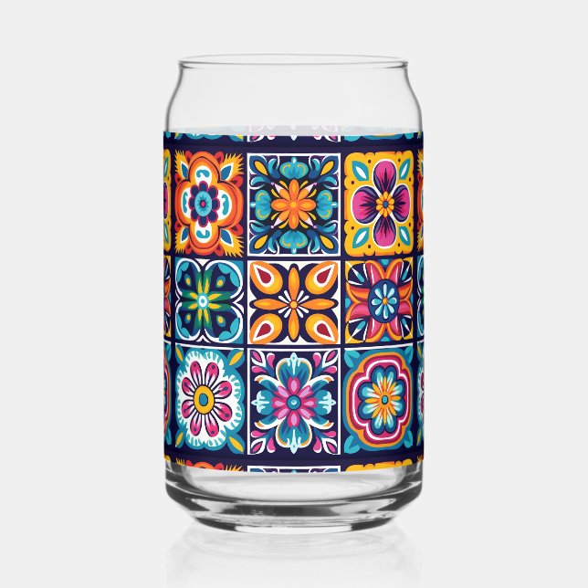 Vaso Con Forma De Lata Mezcla floral mosaico (Anverso)