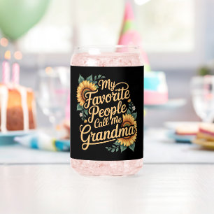 Vaso Con Forma De Lata Mi Gente Favorita Me Llama Abuela Día de la Madre