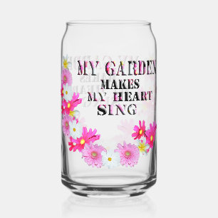 Vaso Con Forma De Lata Mi jardín hace cantar mi corazón,