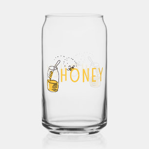 Vaso Con Forma De Lata Miel Puede Vidrio