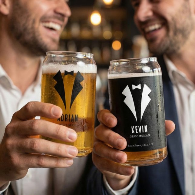 Vaso Con Forma De Lata Minimalistic Wedding Best Man Name White (Subido por el creador)