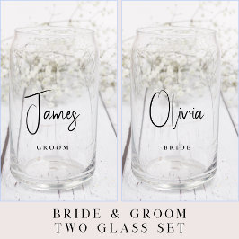 Vaso Con Forma De Lata Moda Bride Groom Script Boda