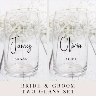 Vaso Con Forma De Lata Moda Bride Groom Script Boda