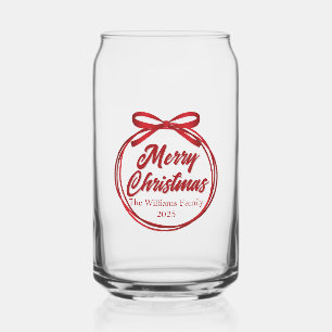 Vaso Con Forma De Lata Moda Feliz Navidad Cinta roja Personalizado de vac