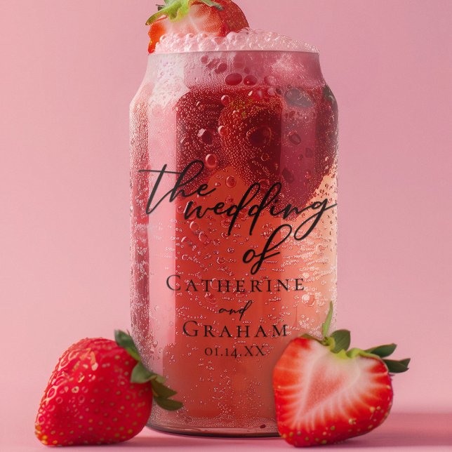 Vaso Con Forma De Lata Moda simple Boda de escritura negra Keepsake (Subido por el creador)