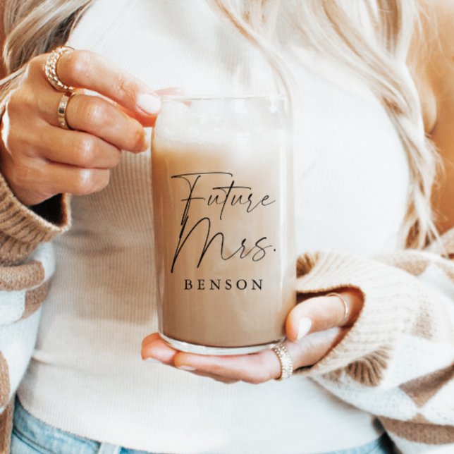 Vaso Con Forma De Lata Modern Script Personalizado Futuro Sra. (Subido por el creador)