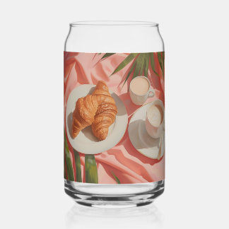 Vaso Con Forma De Lata Modern Tropical Plant Print – Pink and Green