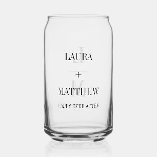Vaso Con Forma De Lata Moderno Boda Minimalista Monograma Nombres elegant