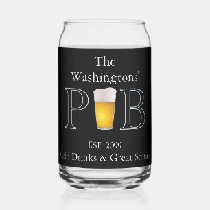Vaso Con Forma De Lata Moderno pub clásico para beber cerveza de gafas