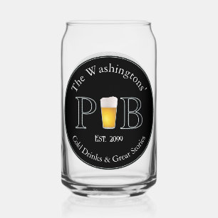 Vaso Con Forma De Lata Moderno pub clásico para beber cerveza de gafas