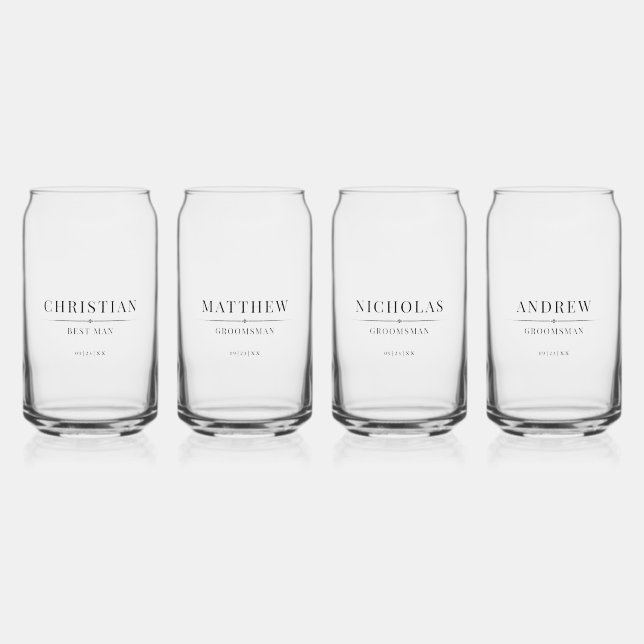 Vaso Con Forma De Lata Moderno Regalo Groomsmen Elegante Mejor Hombre Bod (Anverso)