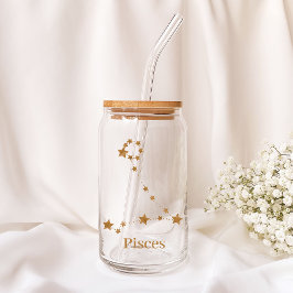 Vaso Con Forma De Lata Moderno Rótulo Zodiaco Gold Pisces | Agua de eleme