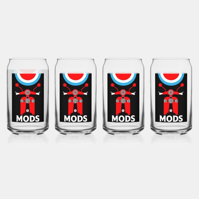 Vaso Con Forma De Lata Modos Y Rockeros Británicos Inspirados En La Vinta (Anverso)