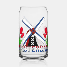 Vaso Con Forma De Lata Molino De Viento De Los Países Bajos De Amsterdam 