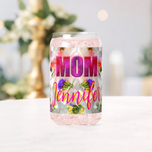 Vaso Con Forma De Lata 'Mom-Boss-Fire' – Diseño floral en cubos