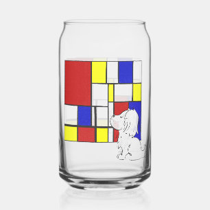Vaso Con Forma De Lata Mondrian Inspirado Manzanilla