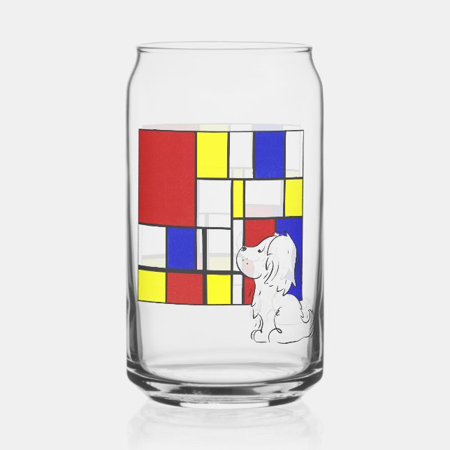Vaso Con Forma De Lata Mondrian Inspirado Manzanilla (Reverso )