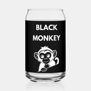Vaso Con Forma De Lata Mono Negro Pequeño y Lindo