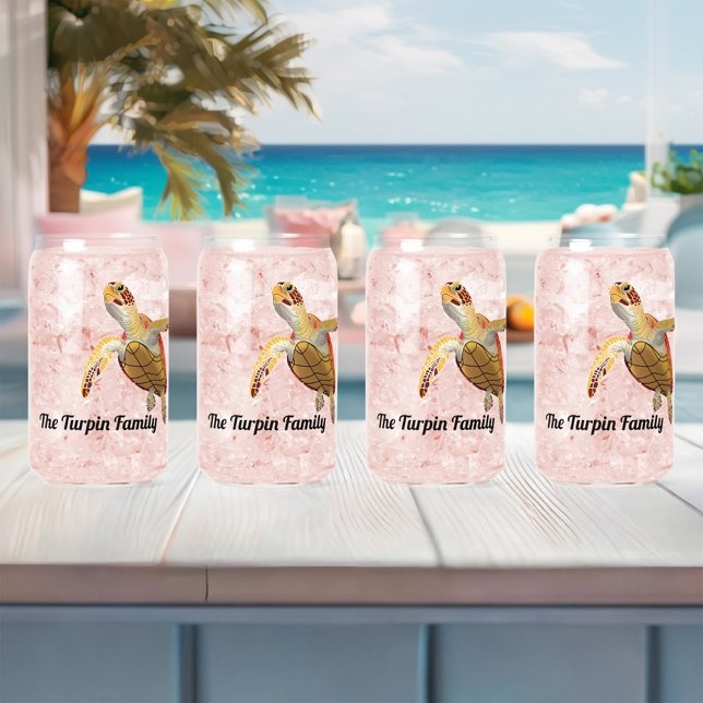 Vaso Con Forma De Lata Monograma de la tortuga del Mar Verde (Subido por el creador)