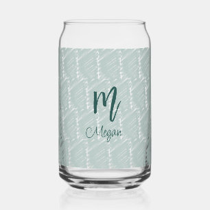 Vaso Con Forma De Lata monograma de nombre acuarela gris azul pastel boho