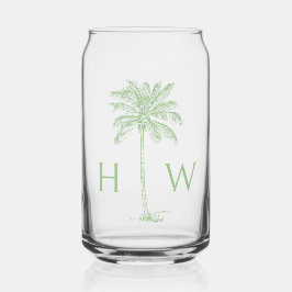Vaso Con Forma De Lata Monograma de paleta verde